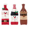 Christmas Wine Bottle Cover Set Santa And Snowman Woven Holiday Bottle Bags For Party Table Decor 5