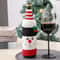 Christmas Wine Bottle Cover Set Santa And Snowman Woven Holiday Bottle Bags For Party Table Decor 6