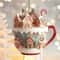 Acrylic Coffee Cup Christmas Ornament 2D Snow House Keychain Pendant Tree Decoration 0