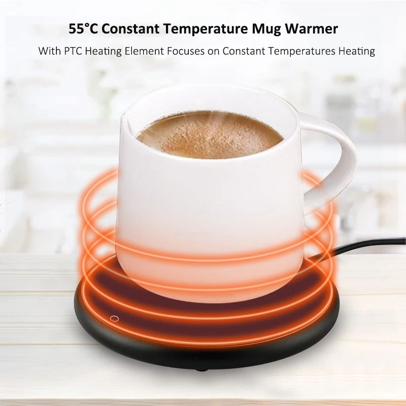 USB Mug Warmer Thermostatic Heating Coaster Coffee Cup Heater For Desk 1