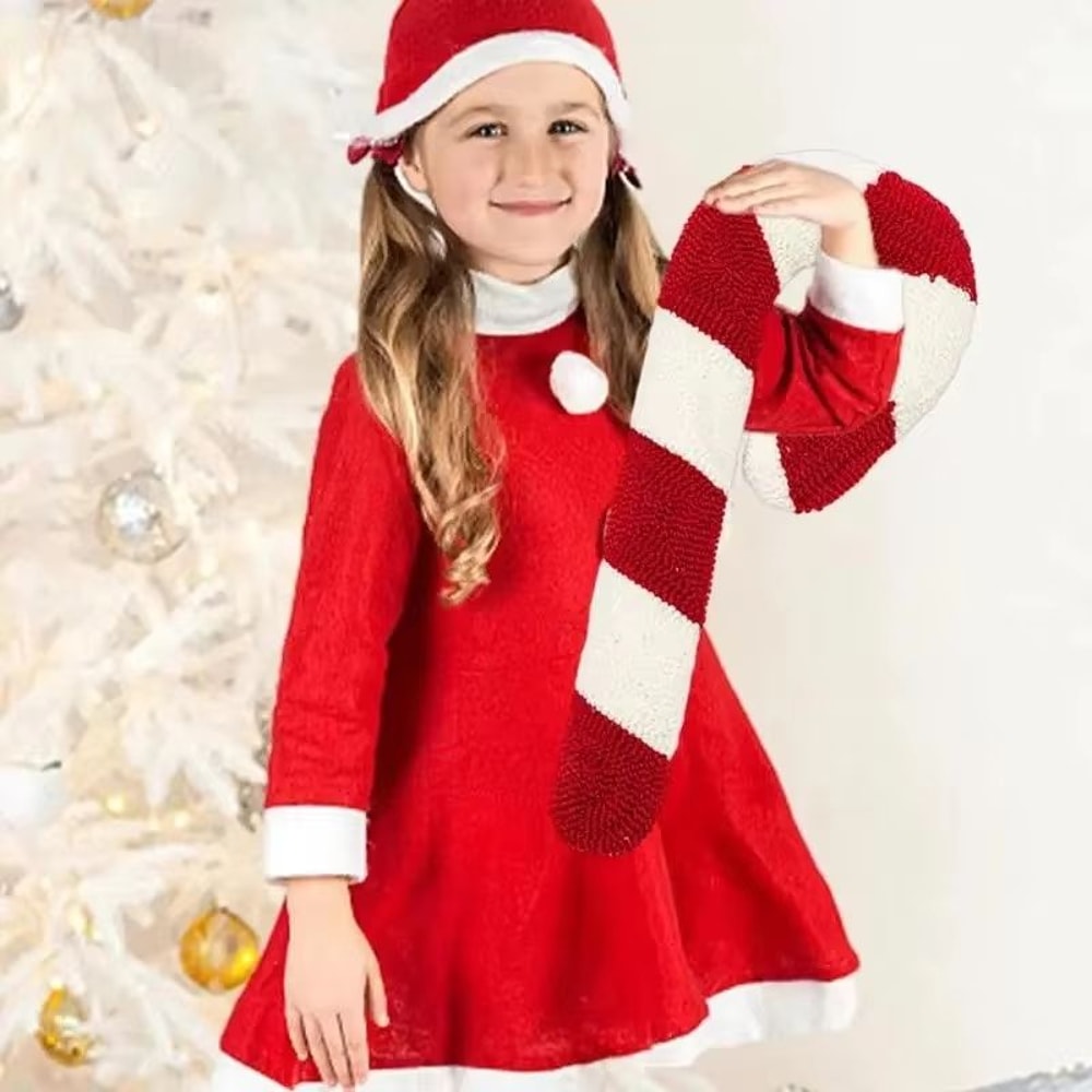 Candy Cane Christmas Throw Pillow Soft Plush Holiday Sofa Cushion Decorative Ornament 1