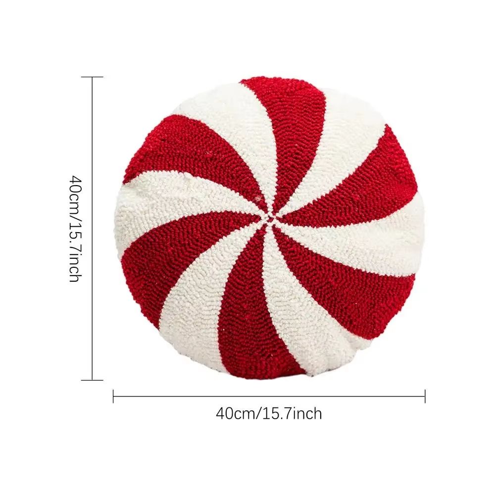 Candy Cane Christmas Throw Pillow Soft Plush Holiday Sofa Cushion Decorative Ornament 5