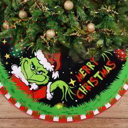 grinch inspired christmas tree skirt for festive holiday home decor
