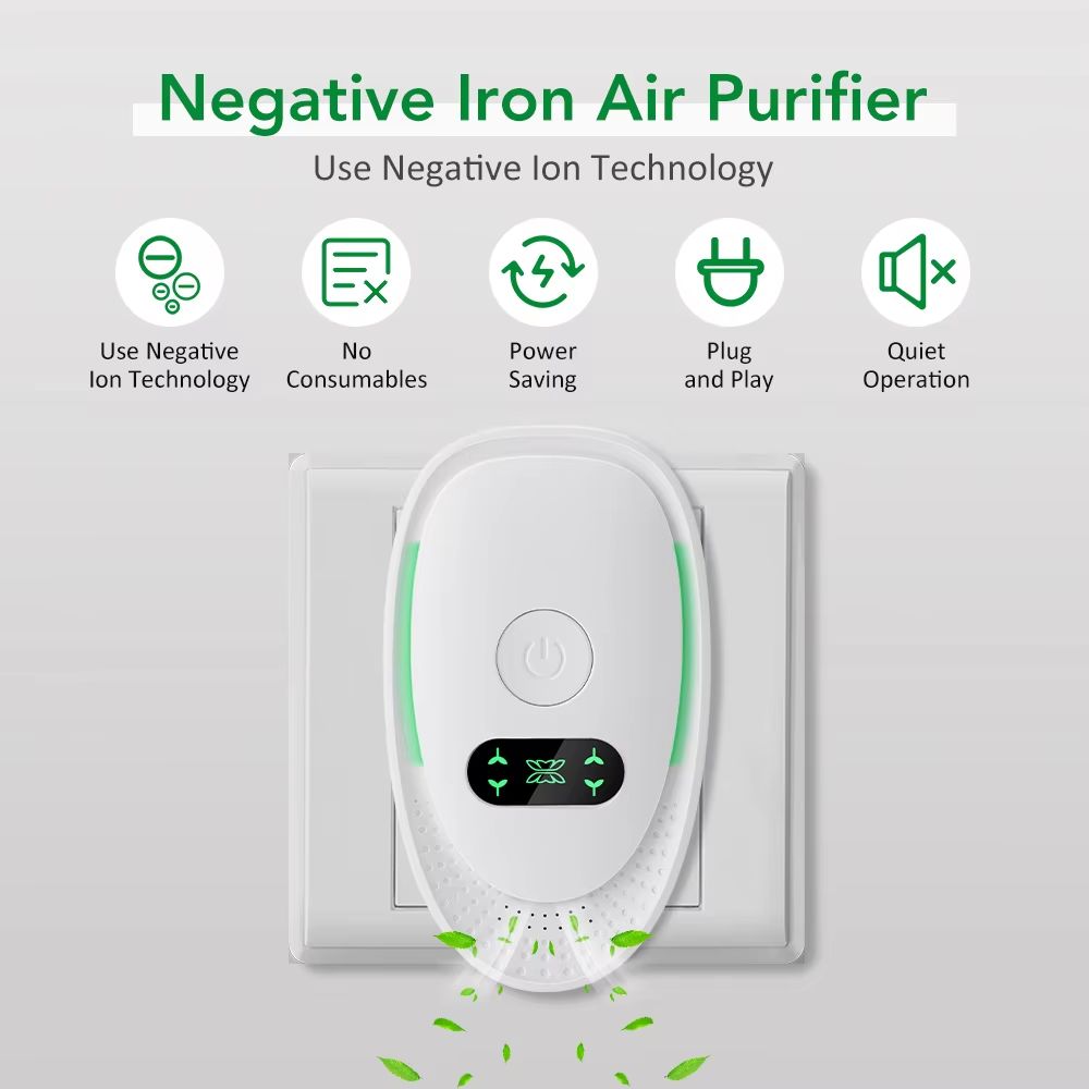 PlugIn Mini Air Purifier Negative Ion Generator Smoke Odor Remover For Home 1