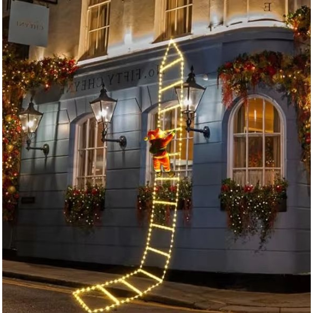 LED Santa Ladder Climbing Light With 8 Modes USB Powered Christmas Decor 7