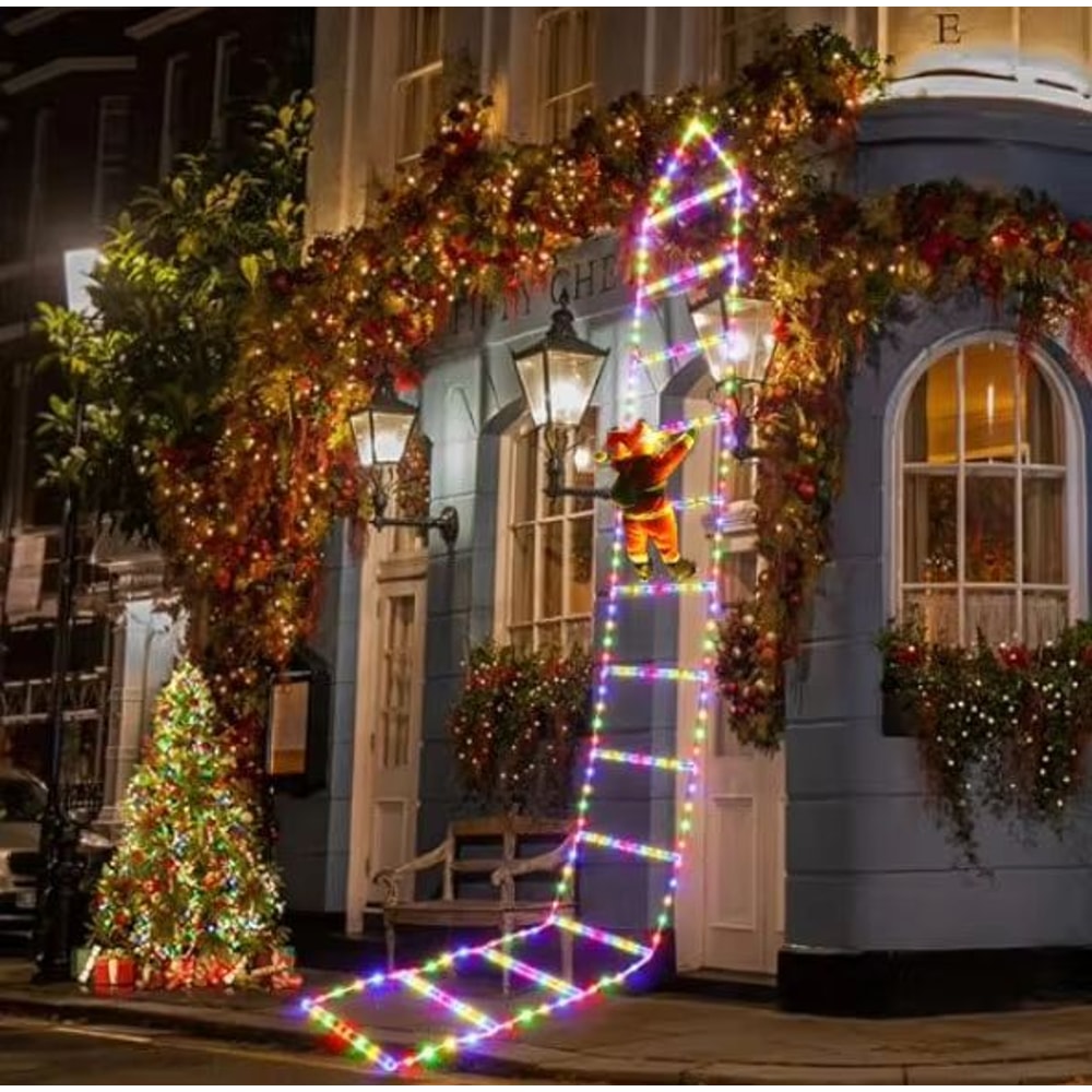 LED Santa Ladder Climbing Light With 8 Modes USB Powered Christmas Decor 8