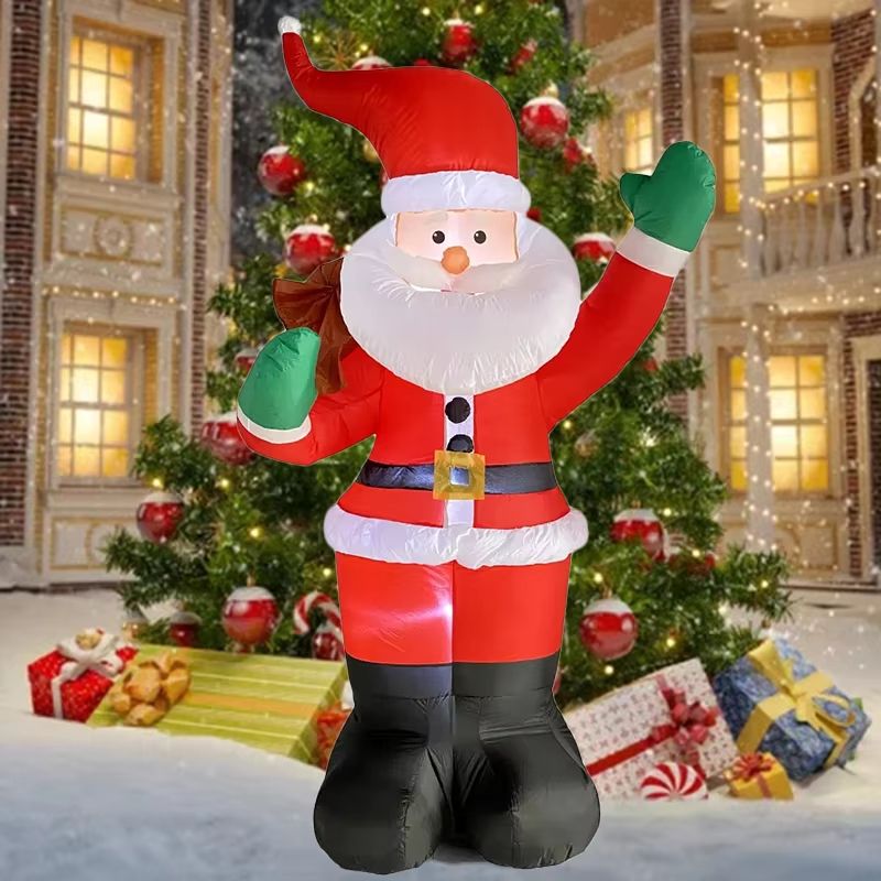 7087in Inflatable Christmas Decoration Santa Backpack LED Outdoor Holiday Display 3