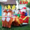8268in Christmas Inflatable Santa Sleigh With Reindeer LED Outdoor Holiday Decoration 0