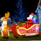 8268in Christmas Inflatable Santa Sleigh With Reindeer LED Outdoor Holiday Decoration 1