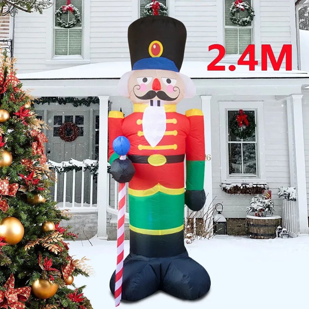 9449in Inflatable Nutcracker Christmas Decoration LED Light Outdoor Holiday Display 0