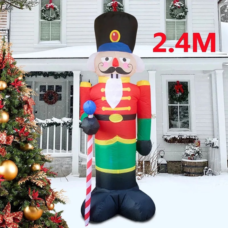 9449in Inflatable Nutcracker Christmas Decoration LED Light Outdoor Holiday Display 0