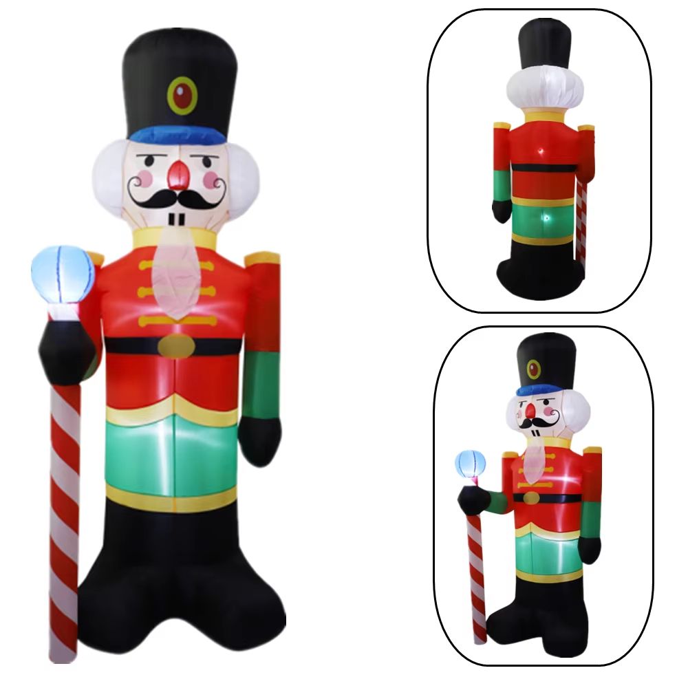 9449in Inflatable Nutcracker Christmas Decoration LED Light Outdoor Holiday Display 4