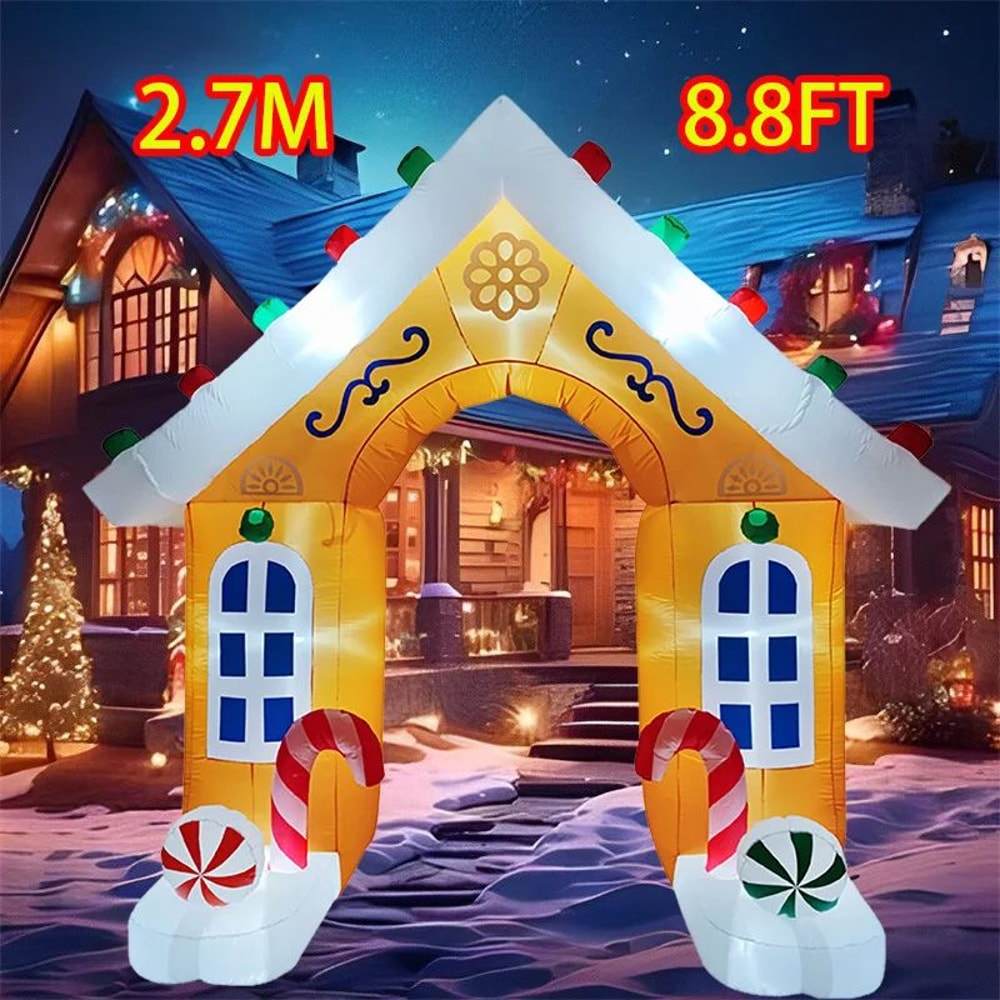 1059in Christmas Inflatable Archway With LED Lights Outdoor Holiday Entrance Decoration 0