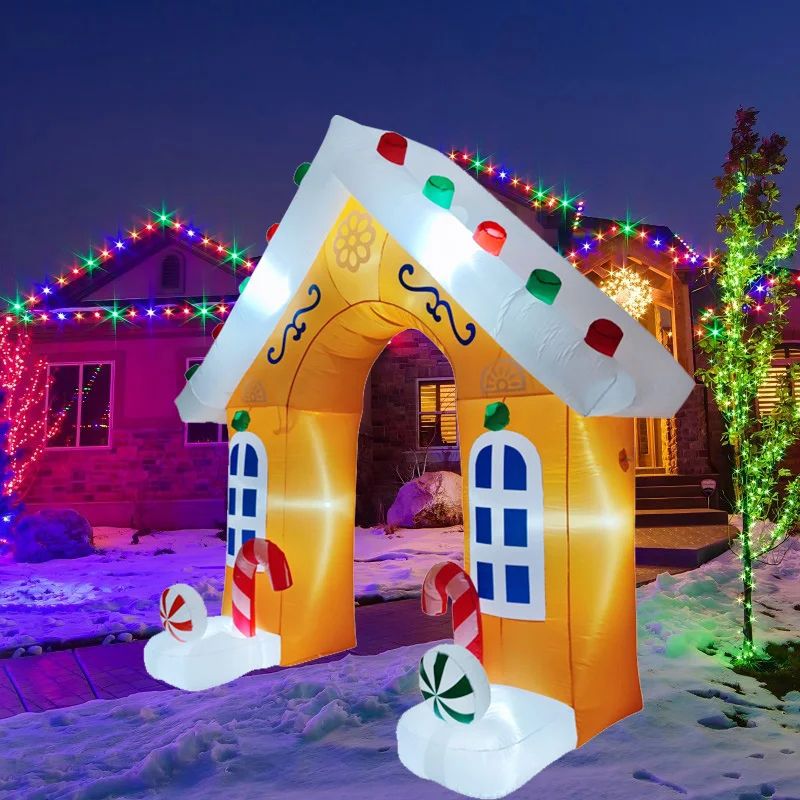 1059in Christmas Inflatable Archway With LED Lights Outdoor Holiday Entrance Decoration 5