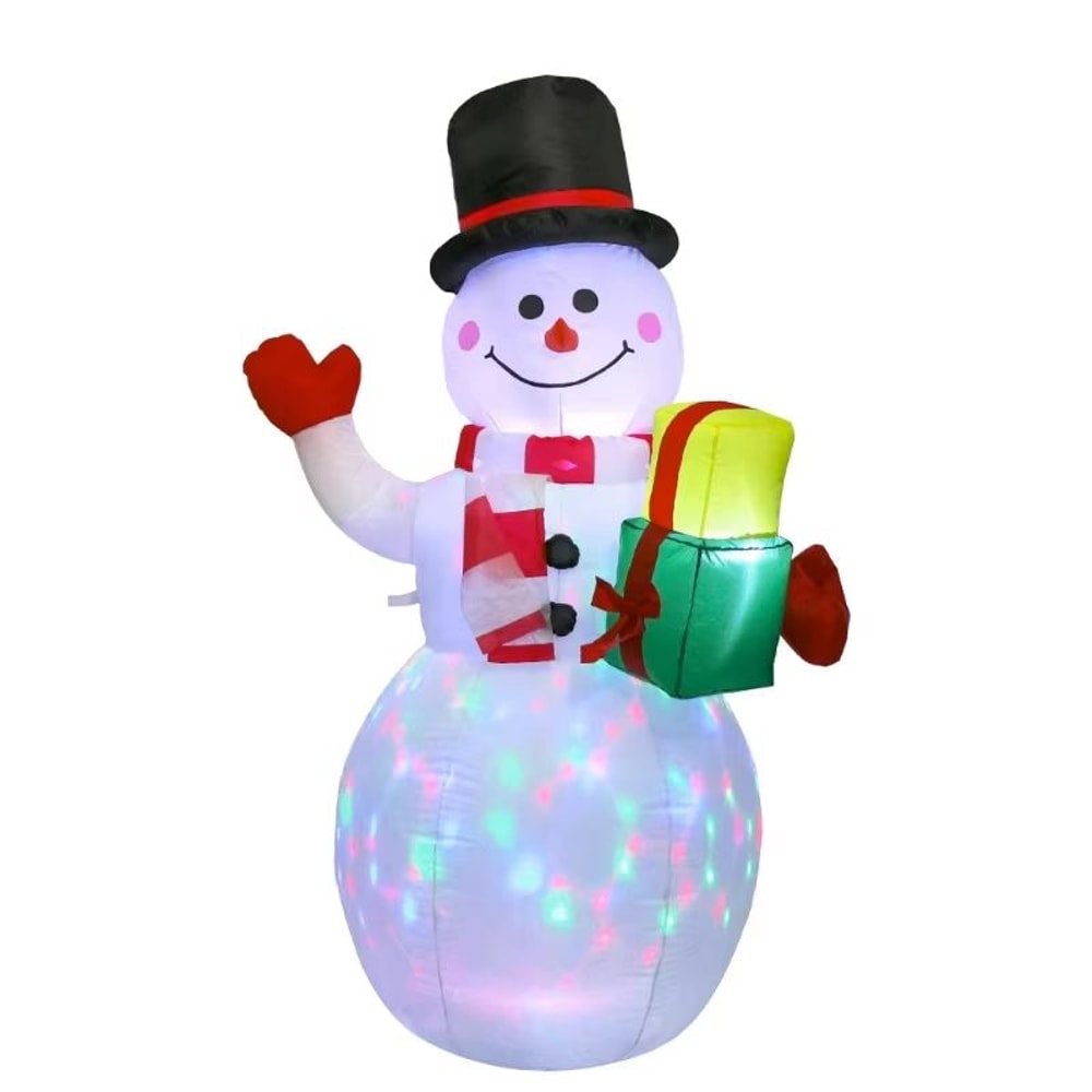 5906in Inflatable Snowman Christmas Decoration With LED Lights Outdoor Holiday Display 5