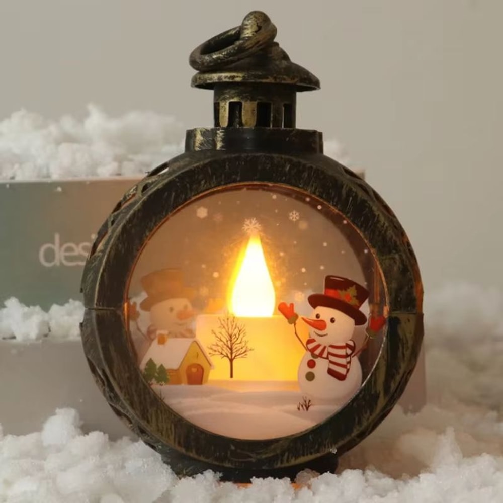 LED Christmas Wind Light Lantern Round Merry Christmas Home Decoration 9