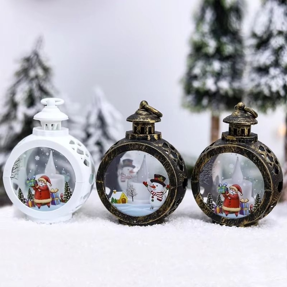 LED Christmas Wind Light Lantern Round Merry Christmas Home Decoration 2
