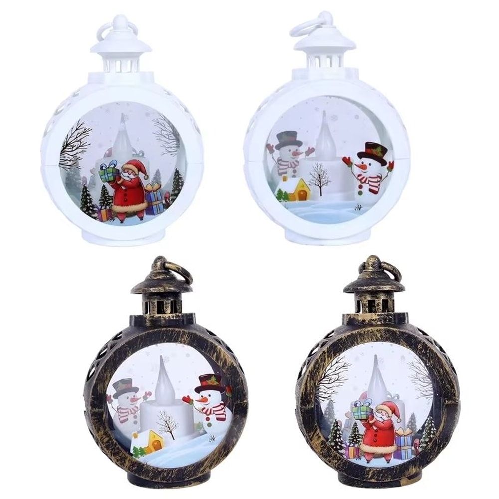 LED Christmas Wind Light Lantern Round Merry Christmas Home Decoration 3