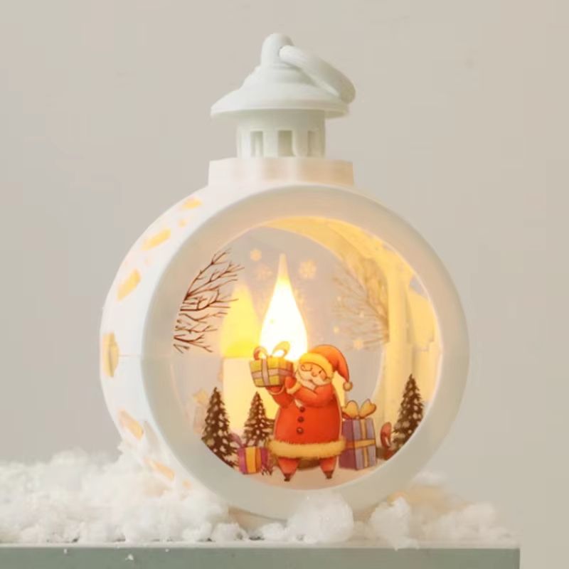 LED Christmas Wind Light Lantern Round Merry Christmas Home Decoration 8