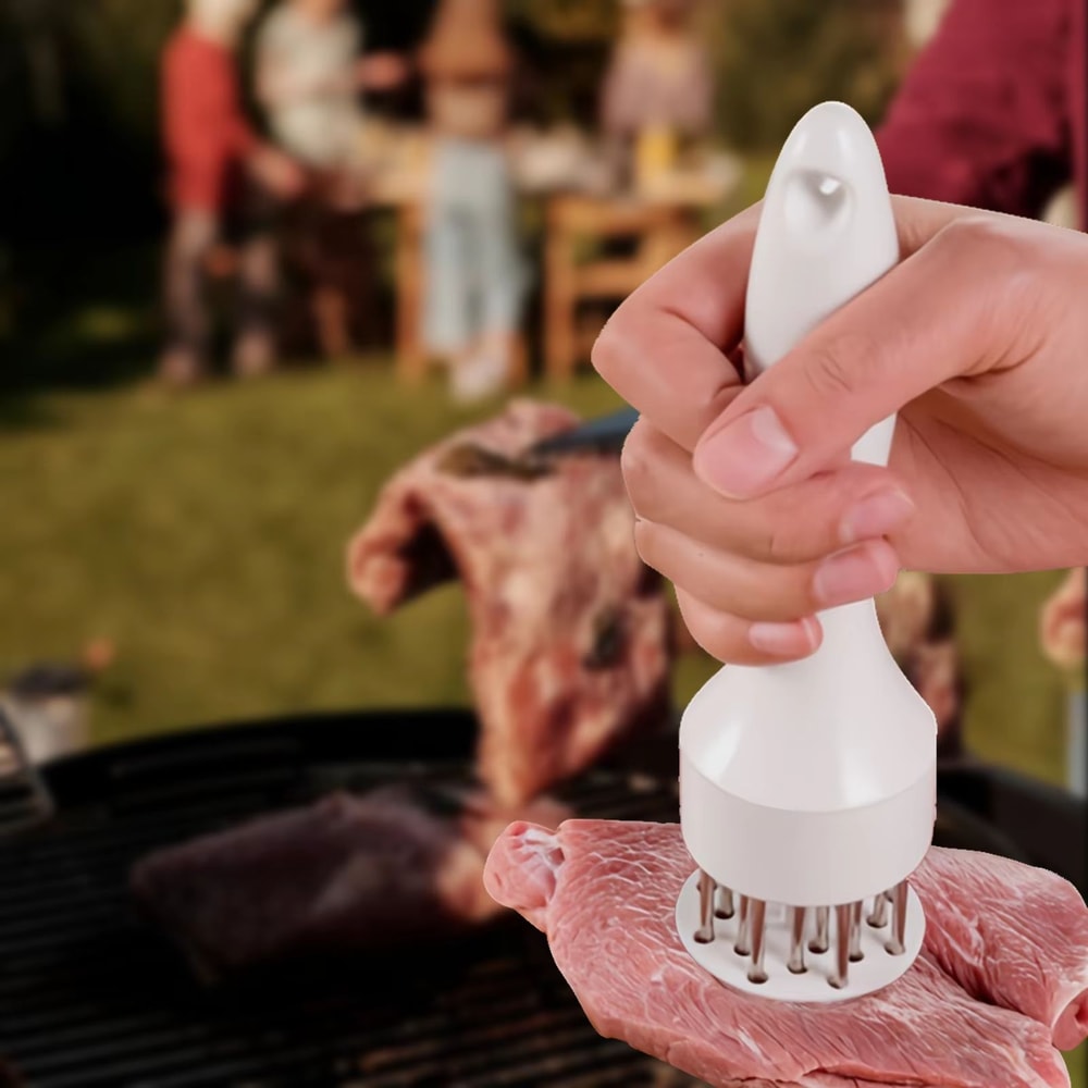 Stainless Steel Meat Tenderizer Needle Tool Steak Marinade Injector Hammer 2