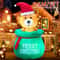 60in Christmas Inflatable Bear With Gift Bag LED Outdoor Holiday Yard Decoration 0