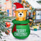 60in Christmas Inflatable Bear With Gift Bag LED Outdoor Holiday Yard Decoration 2