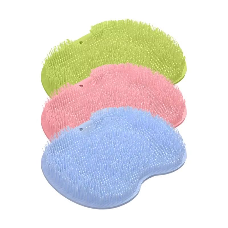 Wall Mounted Silicone Shower Scrubber Massage Pad Foot And Back Cleaning Mat 3