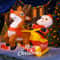 8268in Christmas Inflatable Santa In Chimney With Penguin LED Outdoor Holiday Decoration 2