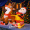 8268in Christmas Inflatable Santa In Chimney With Penguin LED Outdoor Holiday Decoration 2