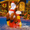 8268in Christmas Inflatable Santa In Chimney With Penguin LED Outdoor Holiday Decoration 3