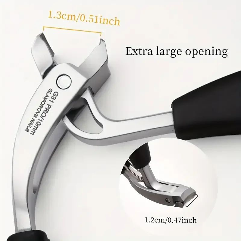 Heavy Duty Wide Jaw Nail Clippers Anti Splash Stainless Steel Toenail Cutter For Thick Nails 3