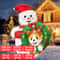 72in Christmas Inflatable Snowman With Corgi Wreath LED Outdoor Holiday Yard Decoration 0