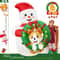 72in Christmas Inflatable Snowman With Corgi Wreath LED Outdoor Holiday Yard Decoration 2