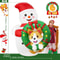 72in Christmas Inflatable Snowman With Corgi Wreath LED Outdoor Holiday Yard Decoration 2