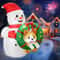 72in Christmas Inflatable Snowman With Corgi Wreath LED Outdoor Holiday Yard Decoration 5