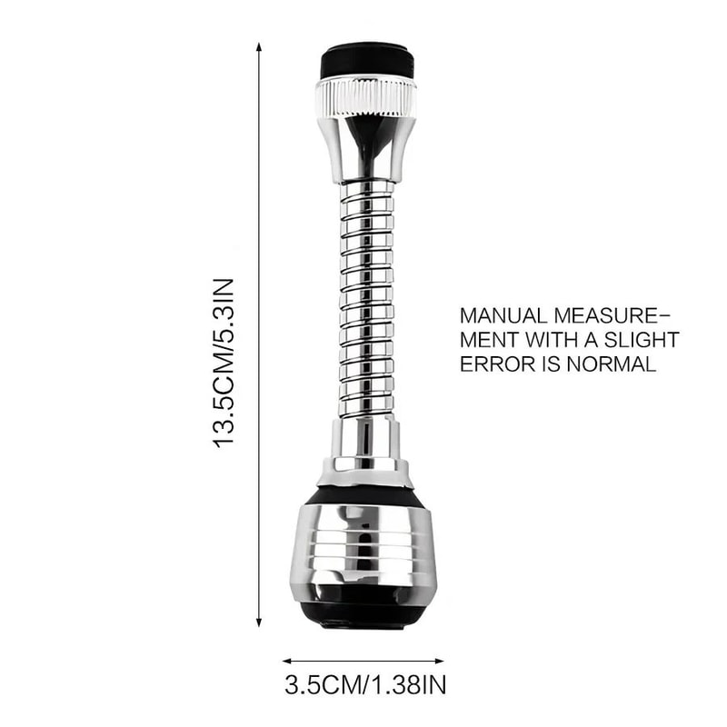 360 Rotating Stainless Steel Faucet Sprayer Extender Water Saving Anti Splash Tap Attachment 1