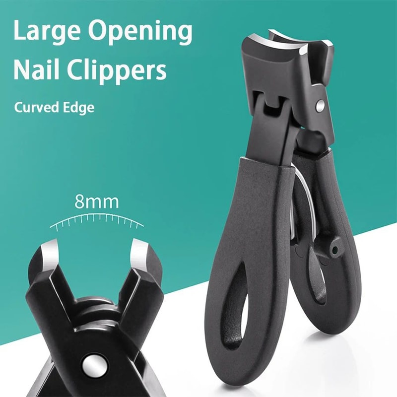 Ultra Sharp Wide Jaw Nail Clippers Stainless Steel Anti Splash Toenail Cutter For Thick Nails 4