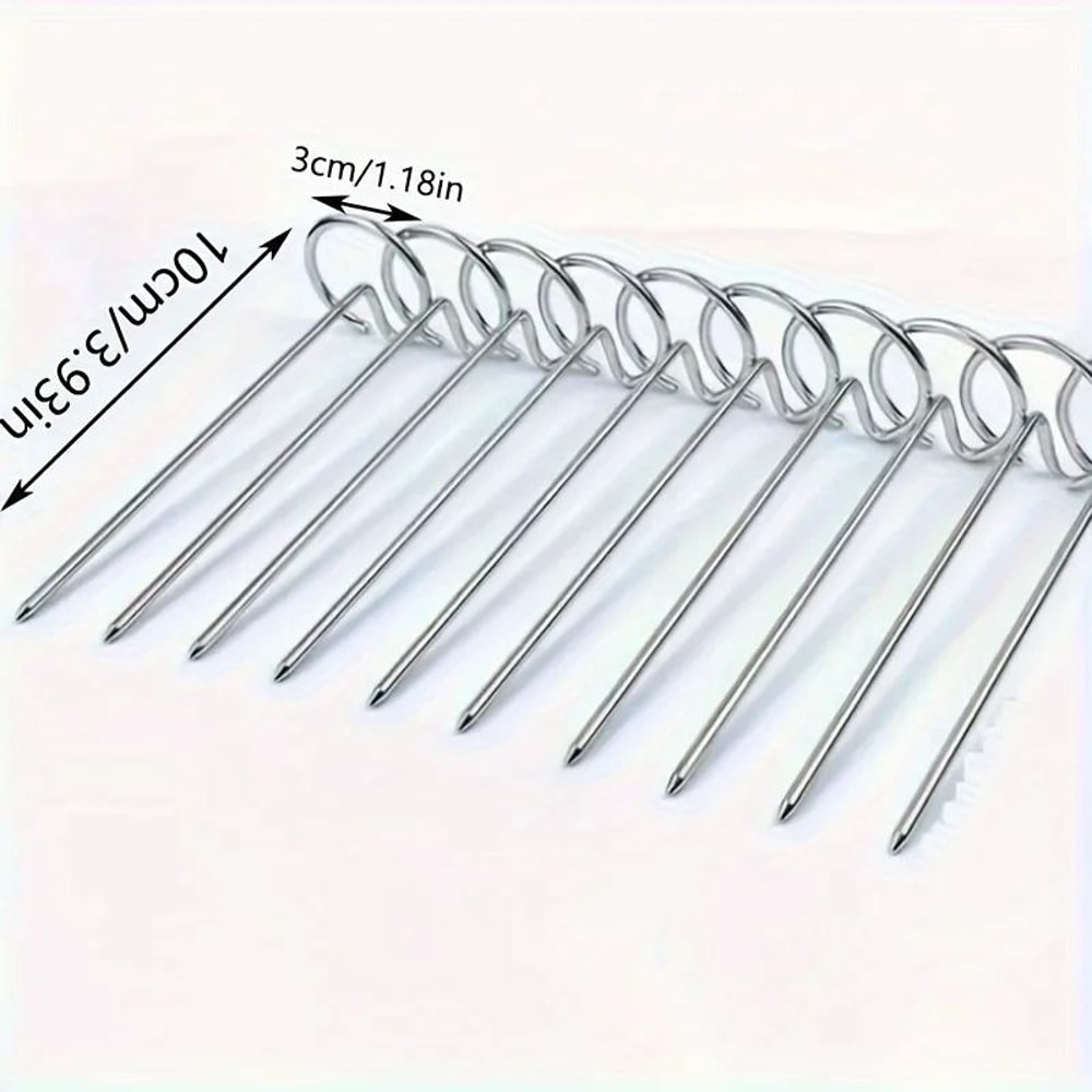 10PCS Stainless Steel Air Fryer Skewer Set Vertical Grill Rack BBQ Baking Needles 5