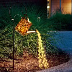solar watering can light with 36 led fairy string lights waterproof hanging garden lantern