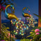 Solar Peacock Stake Light Waterproof LED Garden Decor With Multicolor Glow 0