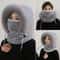 Thermal Plush Winter Hood Scarf With Windproof Face Cover For Outdoor Riding 9