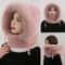 Thermal Plush Winter Hood Scarf With Windproof Face Cover For Outdoor Riding 8