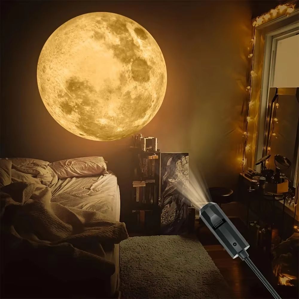 USB Moon And Earth Projection Light Ceiling Atmosphere Night Lamp 0
