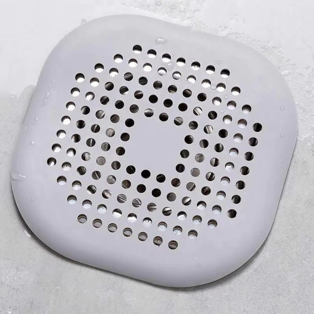 Square Silicone Drain Cover Hair Catcher AntiClog Bathroom Filter Mat 10