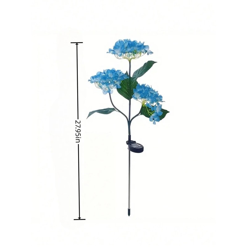 3Head Solar Hydrangea Lights LED Flower Garden Stake Outdoor Decor 6