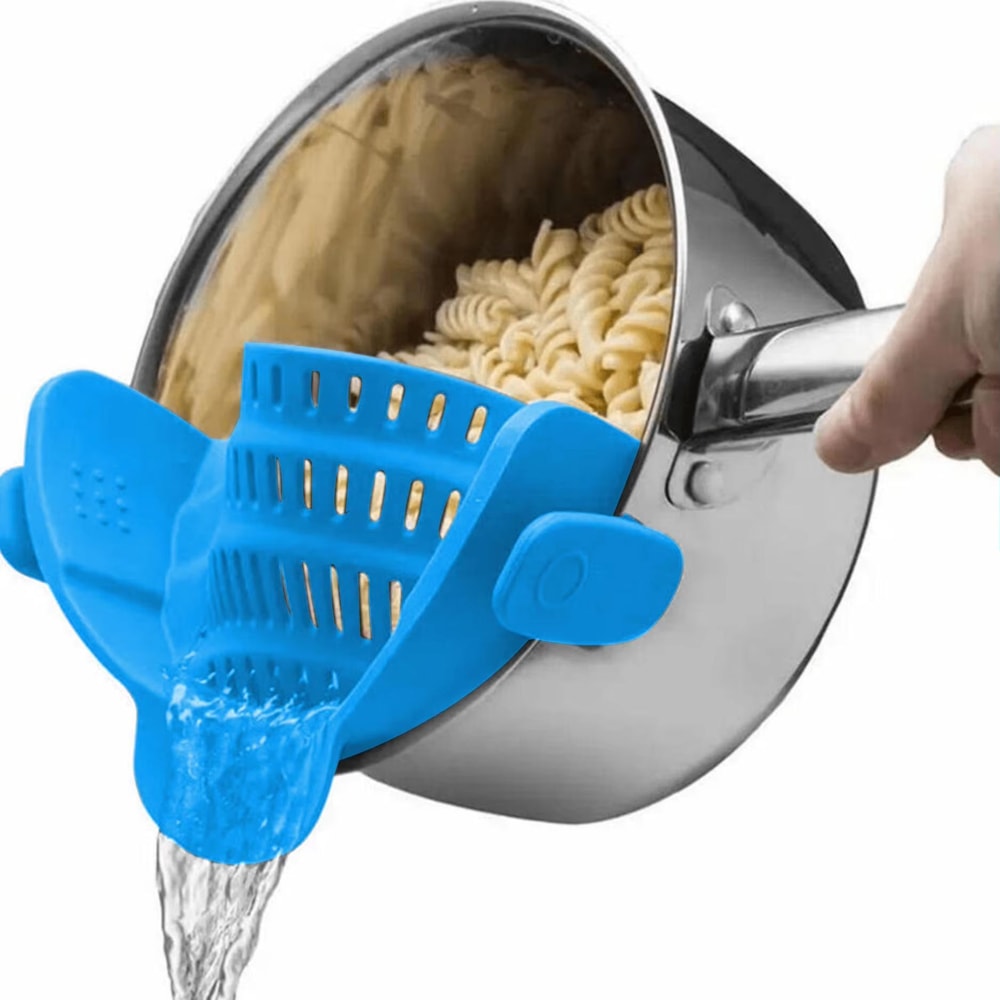 Adjustable ClipOn Pot Strainer Silicone Kitchen Drain Tool For Pots And Pans 16