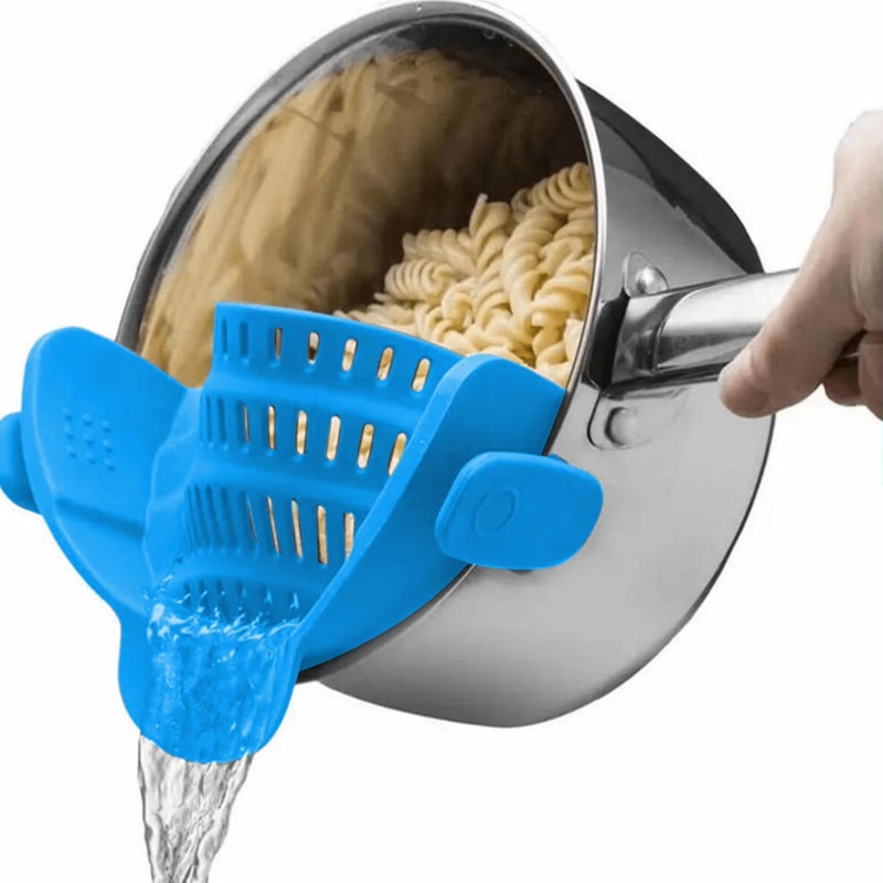 Adjustable ClipOn Pot Strainer Silicone Kitchen Drain Tool For Pots And Pans 16