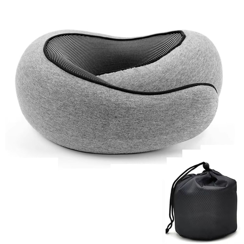 Snail Style Memory Foam Travel Neck Pillow Adjustable UShaped Support Cushion 7
