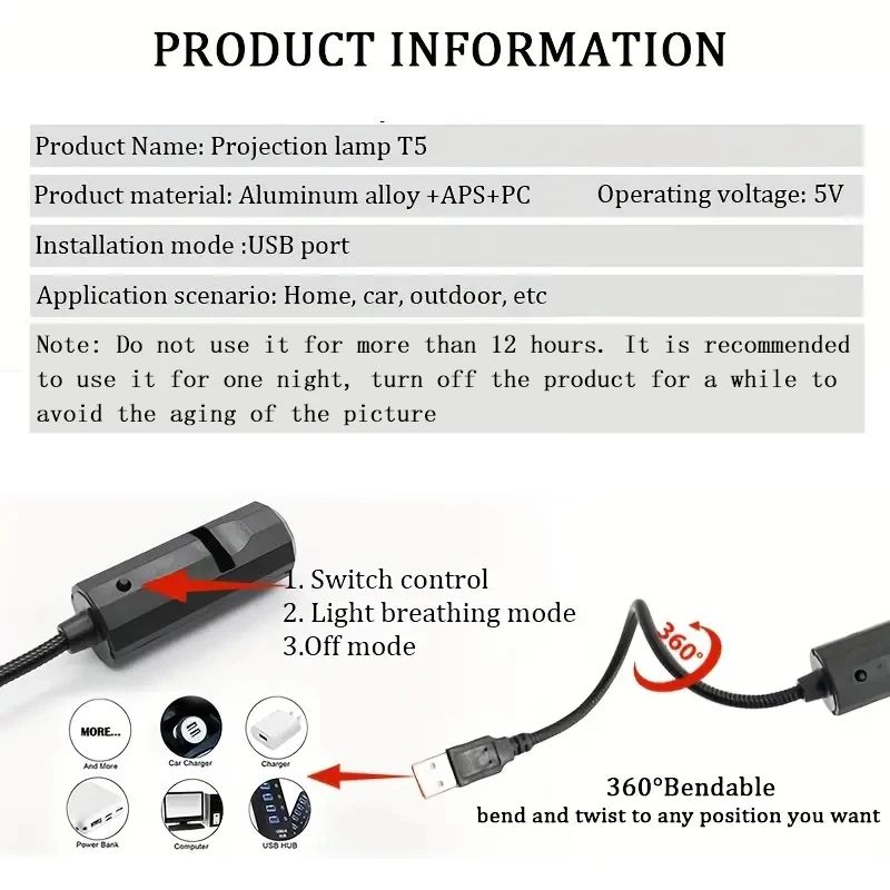 3D Moon Lamp LED Night Light Blue Planet Ambient Table Lamp 5