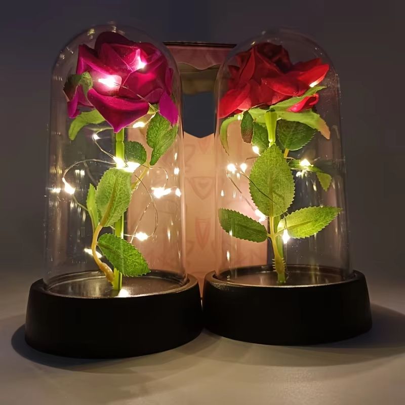 Eternal LED Rose In Glass Dome Romantic Gift For Her And Home Decor 1